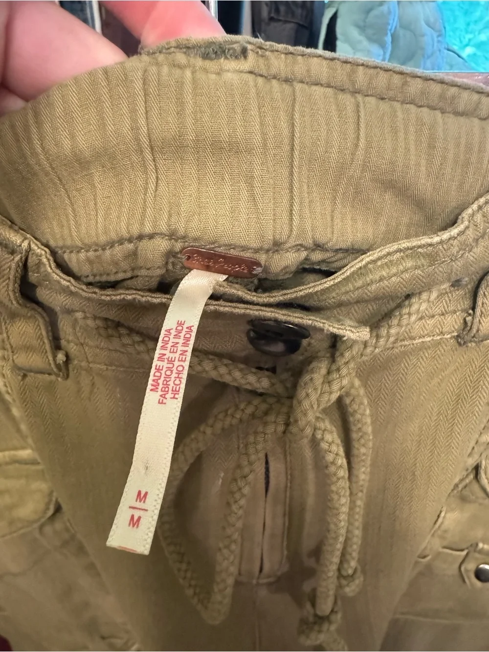 NWOT Free People We The Free Tahiti Cargo Pants - teak brown green tan - Medium